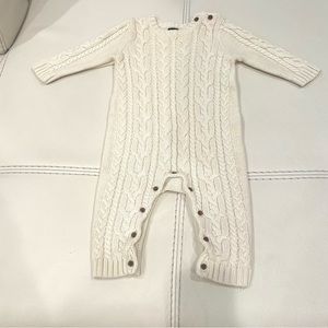 Baby Gap Cotton Cream Cable-knit Onesie Romper One-Piece Size 6-12 months